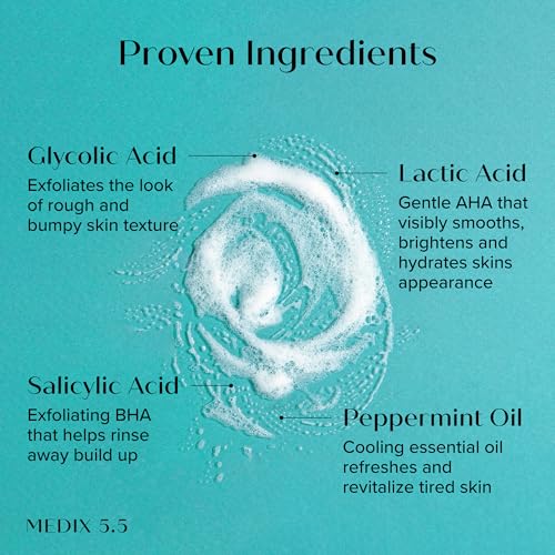 MEDIX Smooth & Glow 3PC Skin Care Set | Glycolic Acid Exfoliating Body Wash Gel + Brightening Vitamin C Cream + Firming Retinol Body Lotion Gift Box | Skin Care Products | Gifts For Women