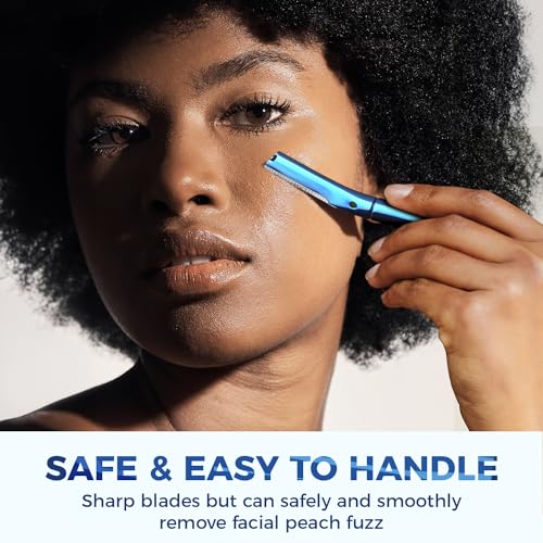 Upgrade Metallic Blue Finish Eyebrow Razor with Rose Gold Eyebrow Razor
