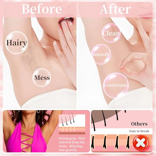 Chulan Hard Wax Beads, 900g No Rosin Hypoallergenic Hard Waxing Bead Spa for Sensitive Skin, Large Heart-Shape Wax Beans for Coarse Hair Removal, Body, Brazilian, Face, Bikini, Legs, Armpit Women Pink
