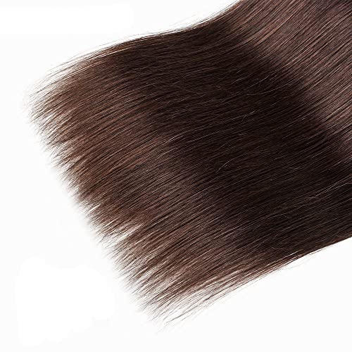 NecvDcvs #4-S Brown Human Hair Bundles 20-24 Inch Straight Virgin Brazilian Extensions