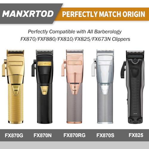 FX801R-SILVER Replacement Clipper Blades for FX870/FXF880/FX810/FX825/FX673N, DLC Steel, Professional Precision