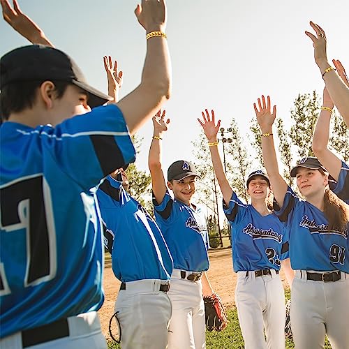 Hicarer 48 Pcs Softball Teams Gifts Softball Party Favors Supply Set Women Cosmetic Bag Keychain Hair Scrunchies Bracelets(Stylish Style)