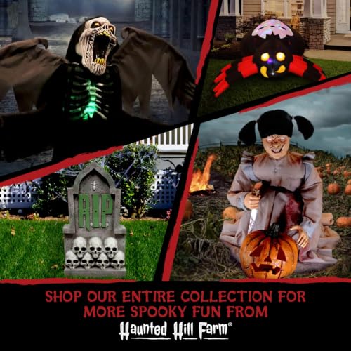 69-Inch Life-Size Animatronic Witch with Touch-Activated Lights and Sound - Creepy Halloween Decoration
