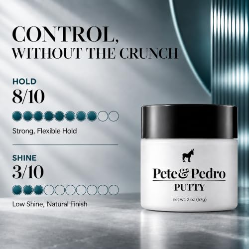 Pete & Pedro Hair Putty 2 oz. - Strong Hold, Matte Finish, Low Shine Styling Clay