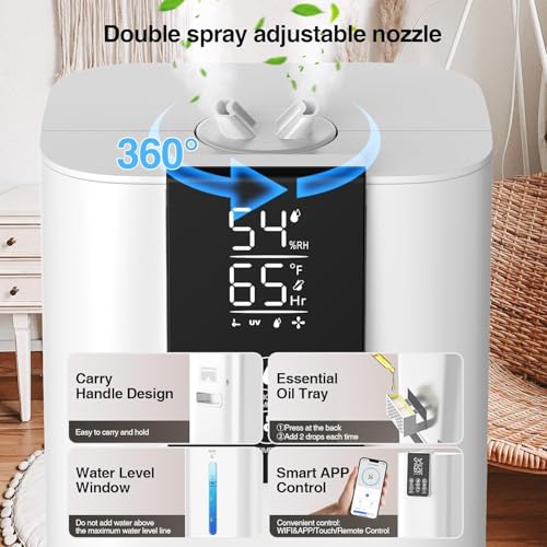 Honovos 8L Smart Humidifier for Large Rooms with App & Remote Control