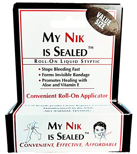 My Nik Is Sealed Liquid Styptic 12ml - First Aid for Nicks & Cuts, Aloe Vera, Made in USA