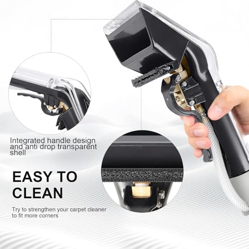 Universal Upholstery Attachment with 12-Foot Hose for Carpet & Furniture Cleaning