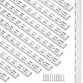12 Pack 47.5 Inch White Dual Track Shelving Rails - Wall Mount Storage System