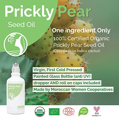Fatima's Garden Organic Prickly Pear Seed Oil Serum 30ml + 1 Fl Oz Pack