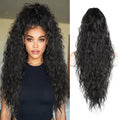 Black 26 Inch Curly Ponytail Extension with Claw Clip - Natural Look