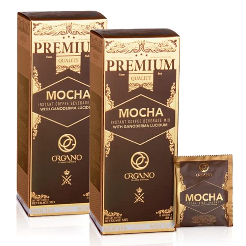 ORGANO Gourmet Cafe Mocha Pack of 2 - 30 Sachets Rich Instant Coffee with Cocoa & Ganoderma