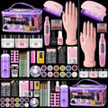 Purple Nail Kit for Beginners with Practice Hand & Storage Bag