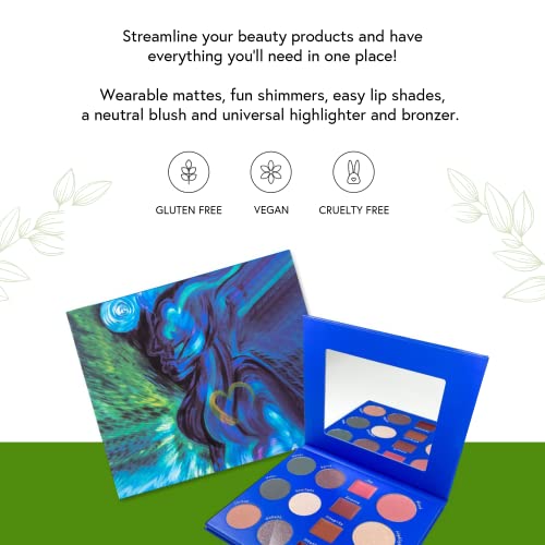 All-in-One Makeup Palette with Eyes, Lips, Cheeks - Vegan & Cruelty-Free