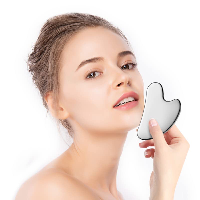 Silver 3D Metal Facial Roller Massager for Eye & Face Lymphatic Drainage
