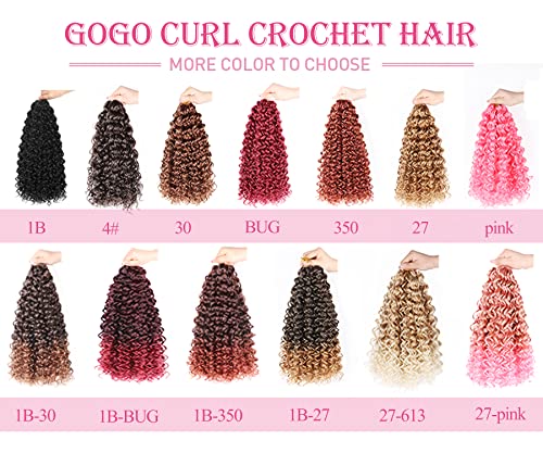 Nanciciar 8 Inch T/Grey Curl Crochet Hair 6 Packs Short Water Wave Braids