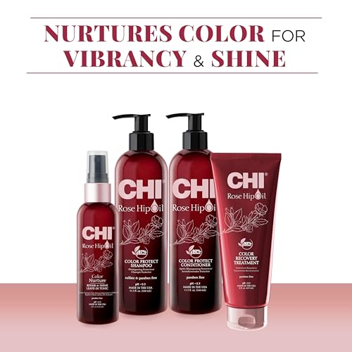 CHI Rosehip Oil Protecting Shampoo 25 Fl Oz - Sulfate & Paraben-Free, Gently Cleanses Color-Treated Hair (Pack of 1)