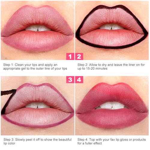 Lip Stain - Peel Off Lip Stain, Long Lasting Lip Liner with Matte Finish, Waterproof, Transfer-proof, Highly Pigmented Color, Ideal Gift for Women (#05 Mauve, 1 PCS)