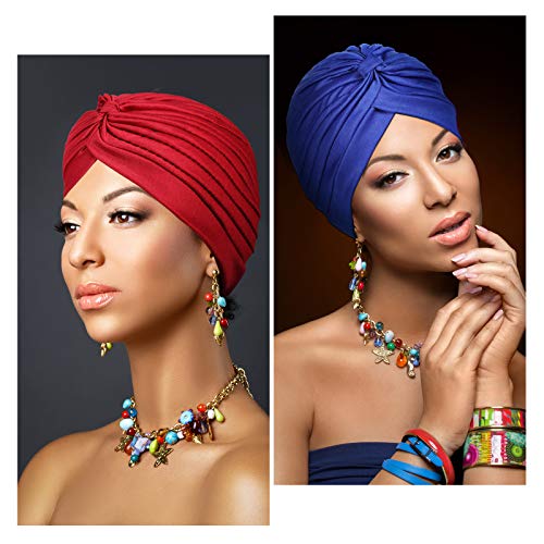 Stretch Satin Turban Head Wraps for Women - Chic Color Variation, 16 Pieces