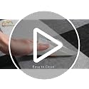6x9 Black Geometric Area Rug - Modern Patchwork Washable Soft Carpet for Living Room & Bedroom