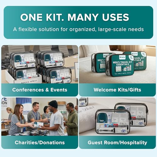 Bulk Men’s Hygiene Care Kits - 5 Pack with Shampoo, Body Wash & More