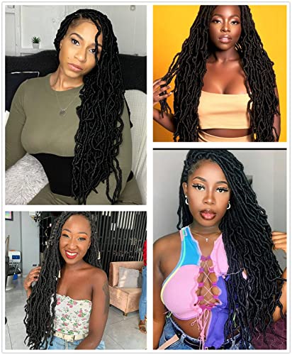 24 Inch 7 Packs Soft Locs Crochet Hair New Faux Pre-looped Goddess