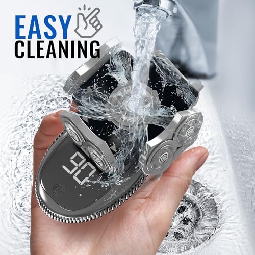 Head Shavers for Bald Men 6 in 1 - Head Shaver Kit Wet/Dry Multidirectional Floating of 9D Knife Rechargeable Head Bald Shavers for Men Wire USB + Manual