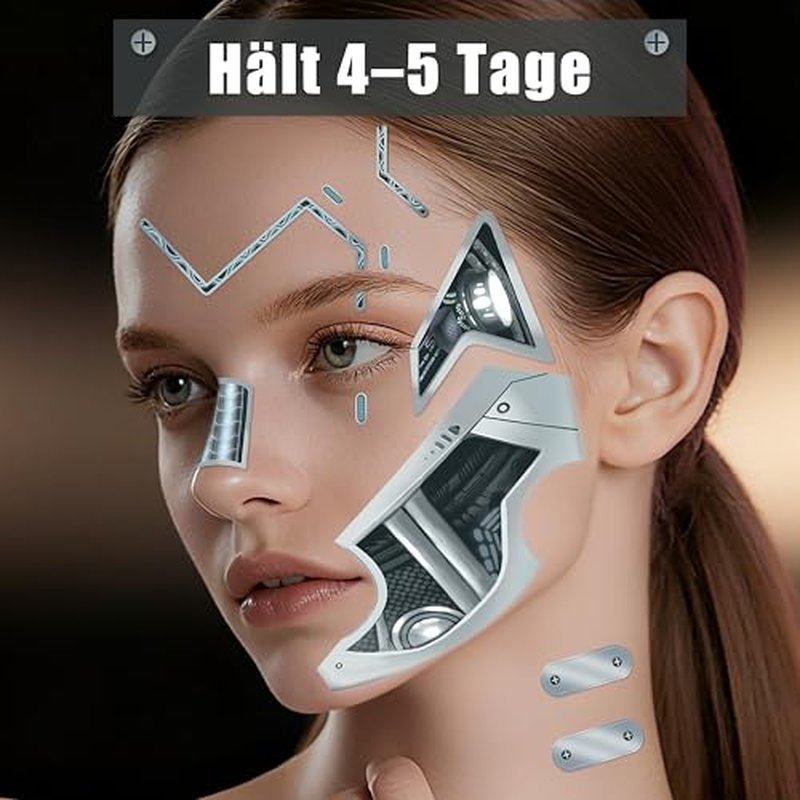 4¡¿Death Metal Cyborg Temporary Tattoo£¬Cyberpunk Costume Face Tattoos,Robot Costume Halloween Face Tattoos,Cyberpunk (cyberpunk)