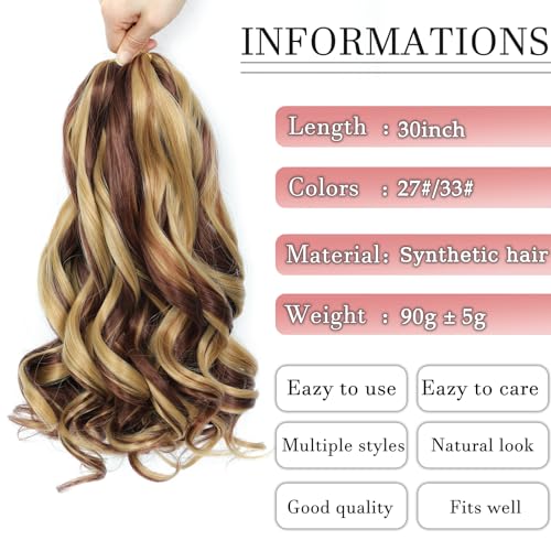 YUUYEE French Curl Braiding Hair Extensions 8 Packs 27#/33# 30 Inch for Black Women