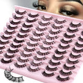 False Eyelashes Natural Lashes Wispy Lashes Strip Eyelashes Lash Extension Cat Eye Wispy Lashes?Easy Apply Cluster Lashes for Fluffy, Natural Look, 30 Pairs