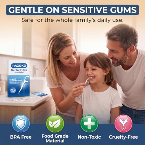 350 Count Dental Floss Picks and Interdental Toothpicks Pack of 3 - Strong & Gentle Oral Care