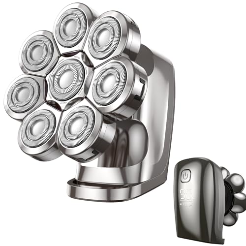 Phisco Electric Head Shaver for Men Gunmetal - Fast Charging Bald Shaver with 8D Floating Heads