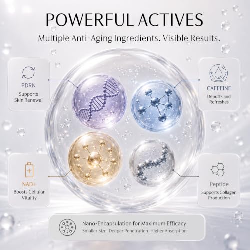 Exosome PDRN Eye Cream for Dark Circles & Wrinkles - 0.88 oz with Micro-Current Technology - Firming & Anti-Aging
