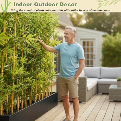 4 ft Artificial Bamboo Tree Privacy Screen Outdoor Indoor Faux Plant