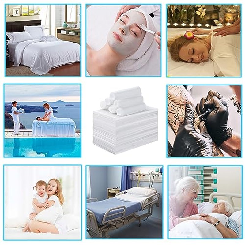 200 Pieces White Disposable Bed Sheets Non-woven Fabric SPA Table Sheet Bed Cover for Massage Beauty Tattoos,31'' x 71''