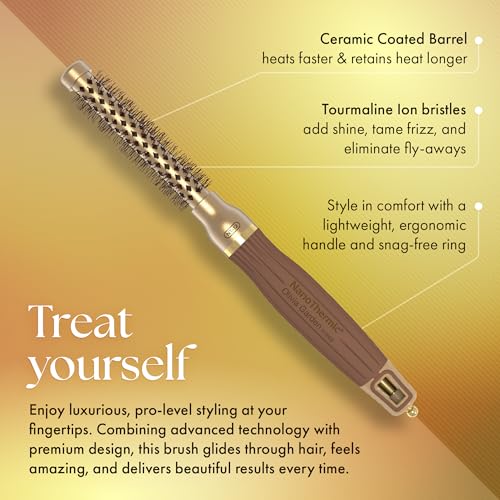 Olivia Garden NanoThermic Ceramic Ion Thermal Hair Brush - 1/2" Gold