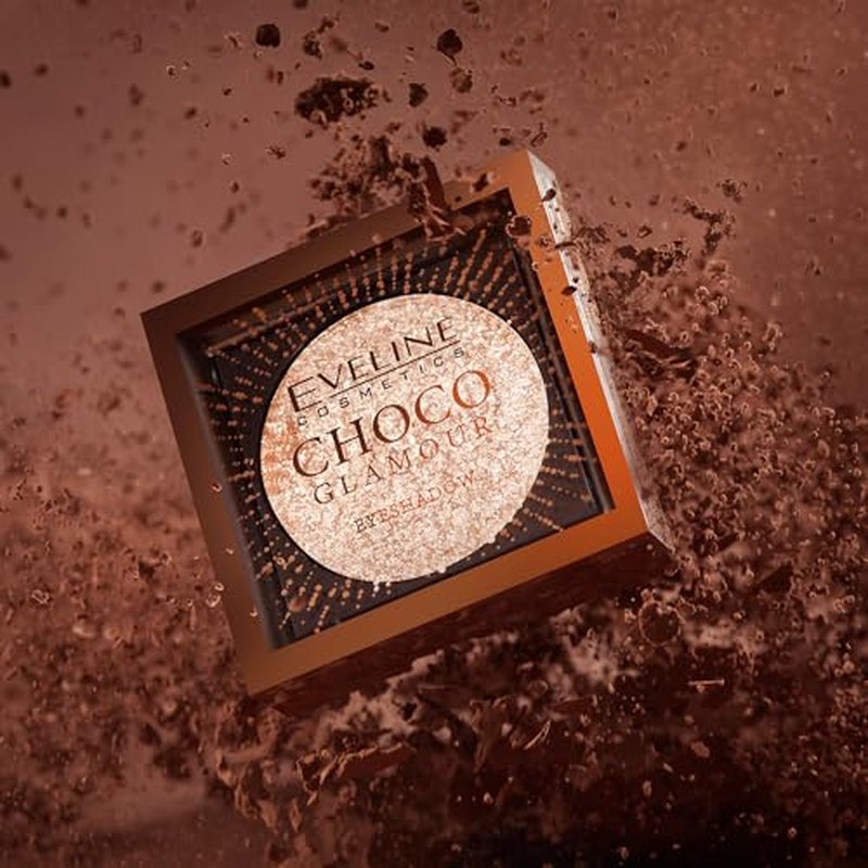 Eveline Cosmetics CHOCO GLAMOUR MONO EYESHADOW N01 MOON SPARKLE. Luxuary, highly shimmering EYESHADOW for wet or dry applications., pink