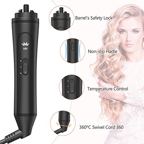 Rose Gold 6-in-1 Hair Curling Iron Set with Interchangeable Ceramic Barrels