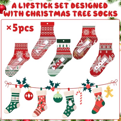 15-Pack Christmas Lip Balm Set - Candy Scented Moisturizing Holiday Gift