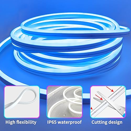 Segrass 100ft RGB LED Neon Rope Lights Waterproof Flexible Strip with Remote APP Control