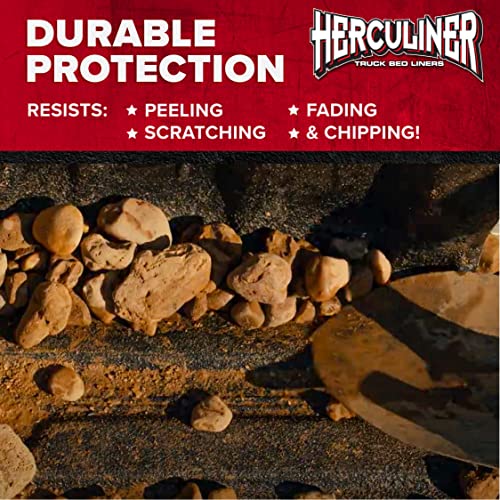 Herculiner Roll-On Bed Liner Kit - Black, 1 Gallon, DIY Truck Bed Coating, 1 Count