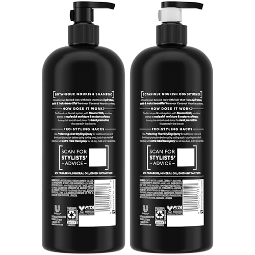 TRESemm? Shampoo and Conditioner Set, Botanique Nourish ? Anti-Frizz Hair Products with Coconut Milk & Aloe Vera, 28 Oz Ea