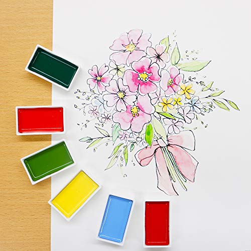 Kuretake GANSAI TAMBI Watercolor Paint Set 24 Colors, Professional-quality art supplies for artists adult painting aketching, Non-Toxic, Made in Japan