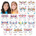 Partywind Face Temporary Tattoos for Girls, Waterproof Fake Tattoos for Kids Party Supplies Favors, Face Tattoos for Children Birthday Party Games, Special Party Goodie Bag Stuffers Fillers