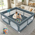 Large Baby Playpen 79x71 Inches Indoor & Outdoor Toddler Play Yard - Grey