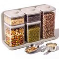 SMIRLY Glass Airtight Food Storage Containers with Pop Lids - White, 8-Piece Set