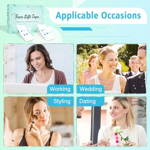 Face Lift Tape,Face Neck Tape Lifting Invisible,172pcs Instant Facelift Tape for Facial,Turkey Neck Jowls,Eyes Loose Skin,Double Chin,Wrinkles,Sagging Skin Tightening,V-Edge Face Necks Less Strip