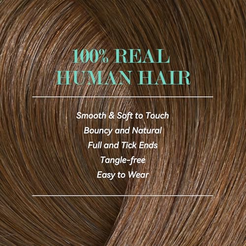 Light Brown Hair Extensions Set - 15 Inch 75g 7pcs Remy Clip-In Human Hair