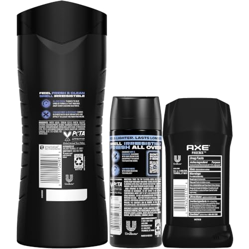 AXE Phoenix Men’s Body Care Gift Set - Body Wash, Deodorant Stick & Spray, 48H Odor Protection