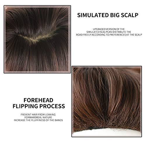 Black Synthetic Wig with Bangs for Women - Long Straight Hair Costume Wig