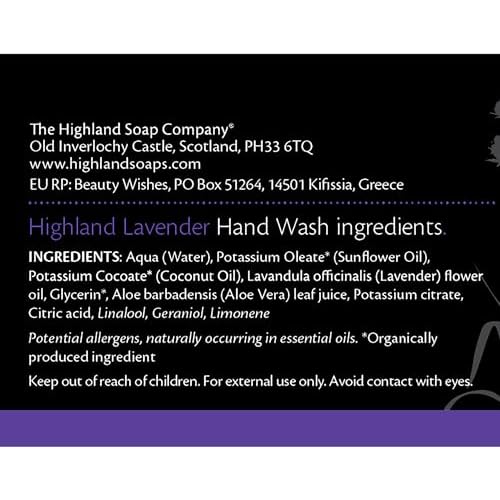 The Highland Soap Company Hand Care Gift Set, Organic Hand Wash & Lotion Set in Contempory Tweed Toiletry Bag (Highland Lavender)